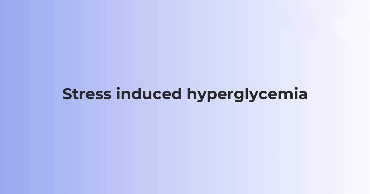 Stress-Induced Hidden Hyperglycemia in Corporate Professionals